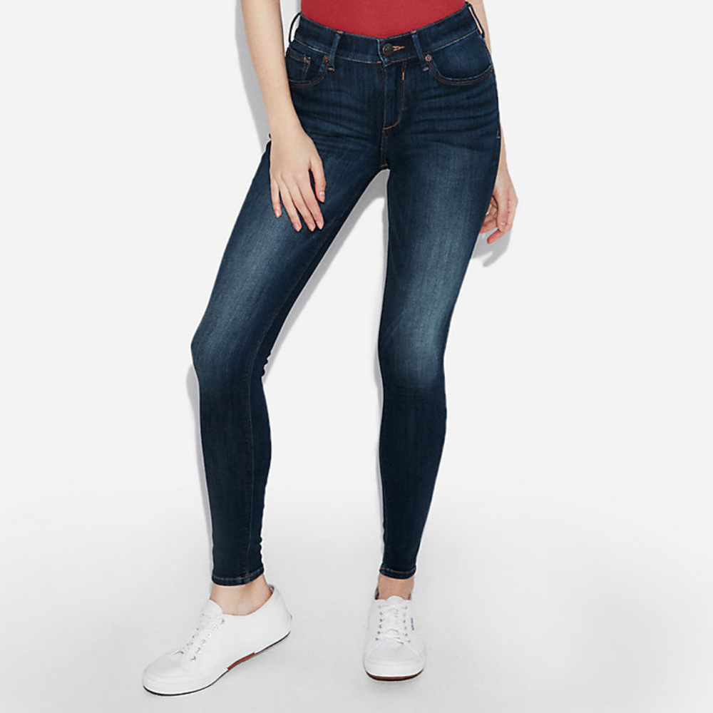 Express Mid Rise Dark Wash Jean Leggings